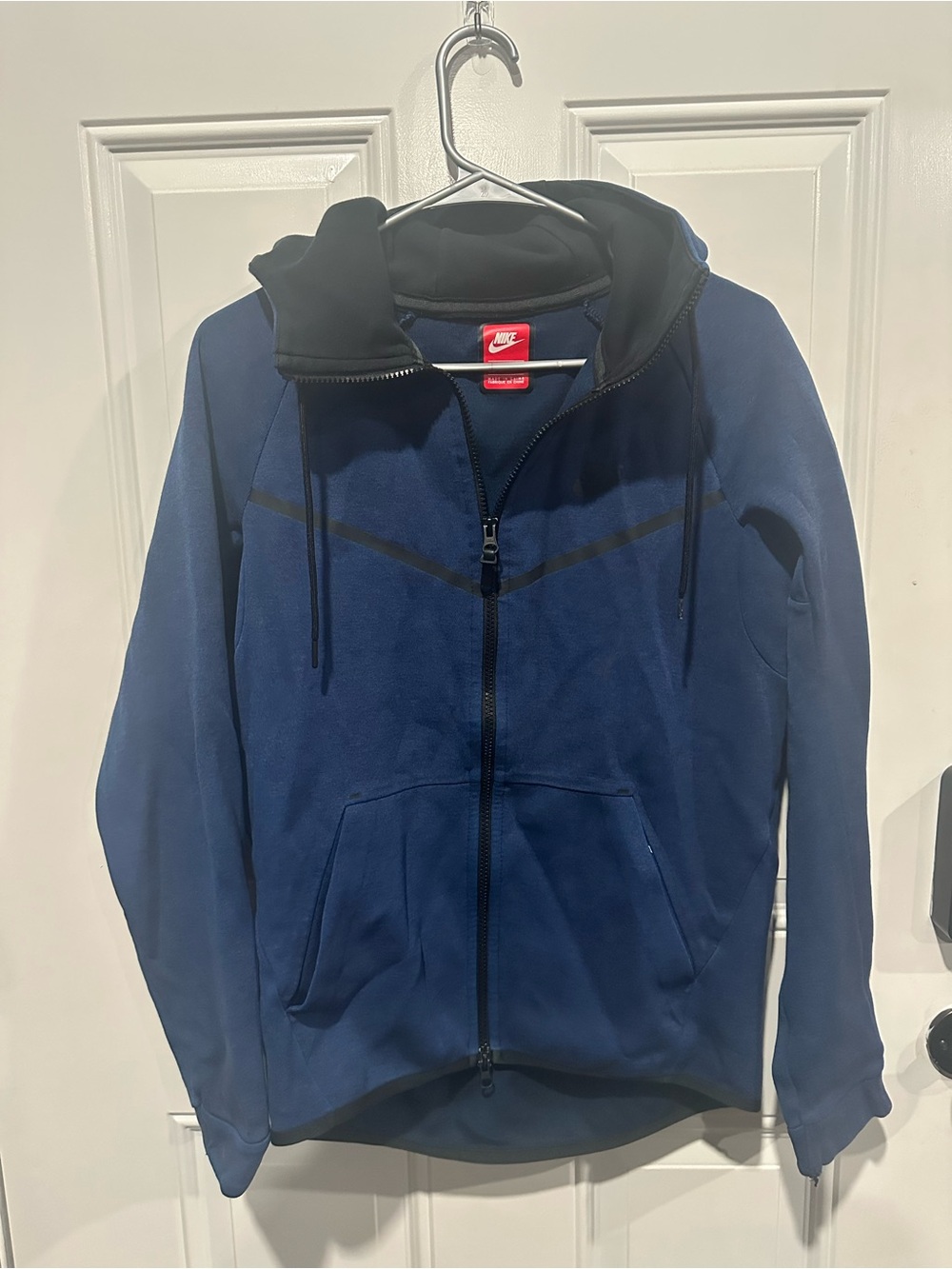 Nike Tech Men’s Navy and Black Zip-Up Hooded Jacket
